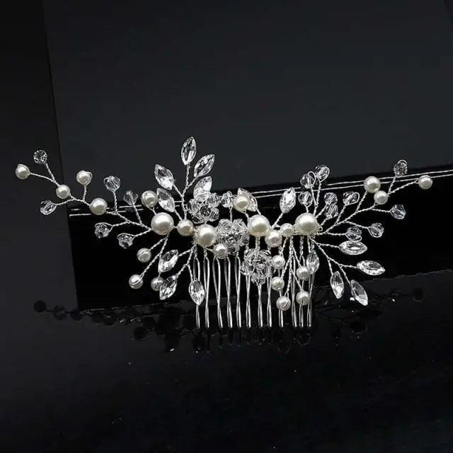 Wedding Crystal Peals Hair Combs Bridal Hair Clips Hair Accessories Handmade Jewelry Headpieces For Bride - 18