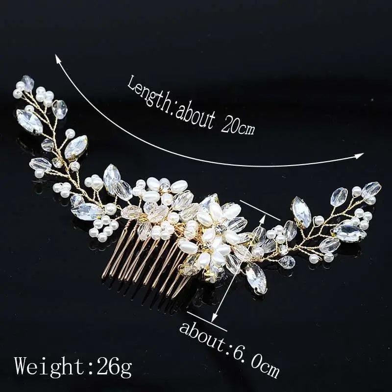 Wedding Crystal Peals Hair Combs Bridal Hair Clips Hair Accessories Handmade Jewelry Headpieces For Bride