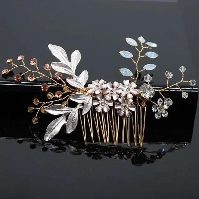 Wedding Crystal Peals Hair Combs Bridal Hair Clips Hair Accessories Handmade Jewelry Headpieces For Bride - 8