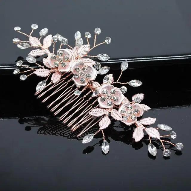 Wedding Crystal Peals Hair Combs Bridal Hair Clips Hair Accessories Handmade Jewelry Headpieces For Bride - 9