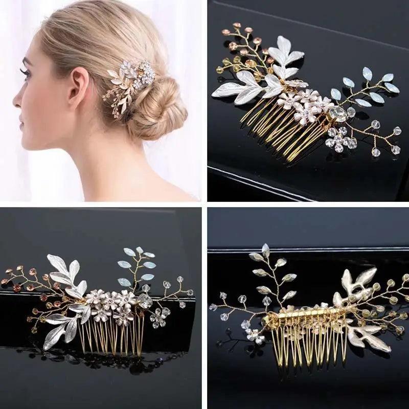 Wedding Crystal Peals Hair Combs Bridal Hair Clips Hair Accessories Handmade Jewelry Headpieces For Bride