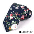 Wedding Men Floral Tie Skinny Cotton Casual Neck Tie Elegant Neckties Flower Print Fashionable Design - 9