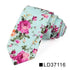 Wedding Men Floral Tie Skinny Cotton Casual Neck Tie Elegant Neckties Flower Print Fashionable Design - 8