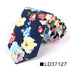 Wedding Men Floral Tie Skinny Cotton Casual Neck Tie Elegant Neckties Flower Print Fashionable Design - 18