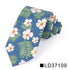 Wedding Men Floral Tie Skinny Cotton Casual Neck Tie Elegant Neckties Flower Print Fashionable Design - 15