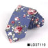 Wedding Men Floral Tie Skinny Cotton Casual Neck Tie Elegant Neckties Flower Print Fashionable Design - 6