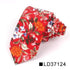 Wedding Men Floral Tie Skinny Cotton Casual Neck Tie Elegant Neckties Flower Print Fashionable Design - 20