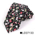 Wedding Men Floral Tie Skinny Cotton Casual Neck Tie Elegant Neckties Flower Print Fashionable Design - 17