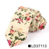 Wedding Men Floral Tie Skinny Cotton Casual Neck Tie Elegant Neckties Flower Print Fashionable Design - 13