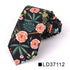 Wedding Men Floral Tie Skinny Cotton Casual Neck Tie Elegant Neckties Flower Print Fashionable Design - 12