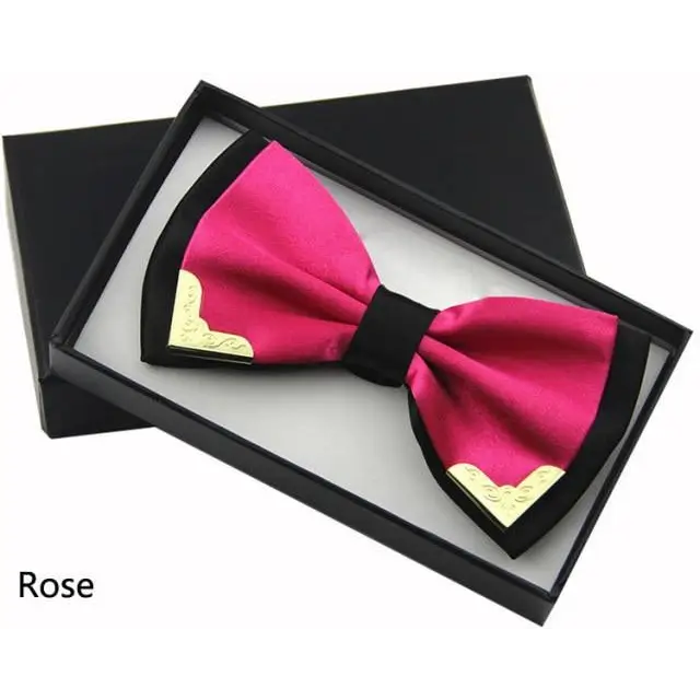 White Men Elegant Polyester Butterfly Bowtie Metal Corners Wedding Bowtie Party Bow Ties - STEVVEX Fashion - 712, bowtie, bowtie for men, bowties, boys bowtie, butterfly bowtie, casual bowtie, classic bowtie, double layer bowtie, elegant bowtie, fashion bowtie, fashionable bowtie, mens bowtie, metal corner bowtie, metal edges bowtie, modern bowtie, new design bowtie, party bowtie, printed bowtie, retro bowtie, stylish bowtie, trendy bowtie, unique bowtie, vintage bowtie, wedding bowtie - Stevvex.com