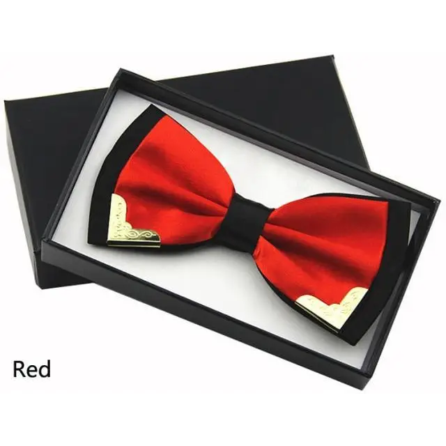 White Men Elegant Polyester Butterfly Bowtie Metal Corners Wedding Bowtie Party Bow Ties - STEVVEX Fashion - 712, bowtie, bowtie for men, bowties, boys bowtie, butterfly bowtie, casual bowtie, classic bowtie, double layer bowtie, elegant bowtie, fashion bowtie, fashionable bowtie, mens bowtie, metal corner bowtie, metal edges bowtie, modern bowtie, new design bowtie, party bowtie, printed bowtie, retro bowtie, stylish bowtie, trendy bowtie, unique bowtie, vintage bowtie, wedding bowtie - Stevvex.com