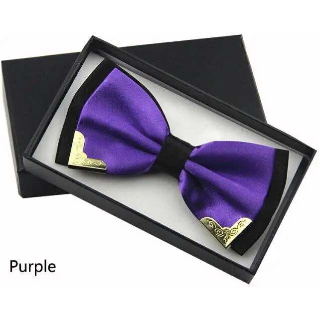 White Men Elegant Polyester Butterfly Bowtie Metal Corners Wedding Bowtie Party Bow Ties - STEVVEX Fashion - 712, bowtie, bowtie for men, bowties, boys bowtie, butterfly bowtie, casual bowtie, classic bowtie, double layer bowtie, elegant bowtie, fashion bowtie, fashionable bowtie, mens bowtie, metal corner bowtie, metal edges bowtie, modern bowtie, new design bowtie, party bowtie, printed bowtie, retro bowtie, stylish bowtie, trendy bowtie, unique bowtie, vintage bowtie, wedding bowtie - Stevvex.com