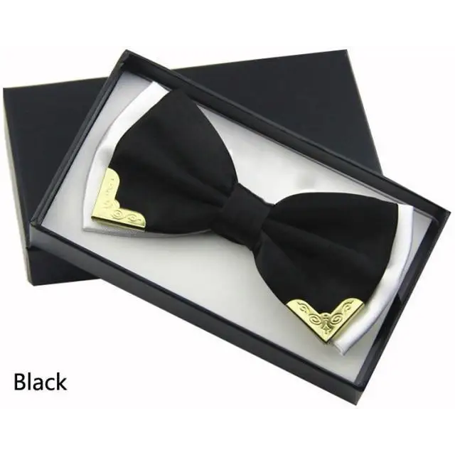 White Men Elegant Polyester Butterfly Bowtie Metal Corners Wedding Bowtie Party Bow Ties - STEVVEX Fashion - 712, bowtie, bowtie for men, bowties, boys bowtie, butterfly bowtie, casual bowtie, classic bowtie, double layer bowtie, elegant bowtie, fashion bowtie, fashionable bowtie, mens bowtie, metal corner bowtie, metal edges bowtie, modern bowtie, new design bowtie, party bowtie, printed bowtie, retro bowtie, stylish bowtie, trendy bowtie, unique bowtie, vintage bowtie, wedding bowtie - Stevvex.com