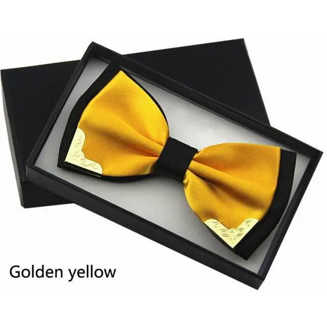 White Men Elegant Polyester Butterfly Bowtie Metal Corners Wedding Bowtie Party Bow Ties - STEVVEX Fashion - 712, bowtie, bowtie for men, bowties, boys bowtie, butterfly bowtie, casual bowtie, classic bowtie, double layer bowtie, elegant bowtie, fashion bowtie, fashionable bowtie, mens bowtie, metal corner bowtie, metal edges bowtie, modern bowtie, new design bowtie, party bowtie, printed bowtie, retro bowtie, stylish bowtie, trendy bowtie, unique bowtie, vintage bowtie, wedding bowtie - Stevvex.com