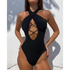 White One Piece Women Fashion Lace-up Plunge Swimsuit Sleeveless Solid Swimwear For Girls - STEVVEX Fashion - 711, beach swimsuit, black swimsuit, elegant swimsuit, luxury swimsuit, one piece swimsuit, one piece swimwear, red swimsuit, swimsuit, white swimsuit, woman, woman swimsuit, Woman swimwear, women swimwear - Stevvex.com