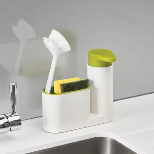 White Smart Kitchen Soap Dispenser Bathroom Accessories Liquid Soap Dispenser Simple Storage Box With Tank 3 IN 1 Cleaning Sponge Brush Holder Soap Pump Kitchen Gadgets - STEVVEX Kitchen - 3 in 1 Sponge Holder, 740, handy soap box, Kitchen, kitchen gadgets, Kitchen Soap Pump, kitchen sponge holder, simple Sponge Holder, Smart Dispenser, Smart Soap Dispenser, Soap Dispenser For Kitchen, Sponge Holder - Stevvex.com