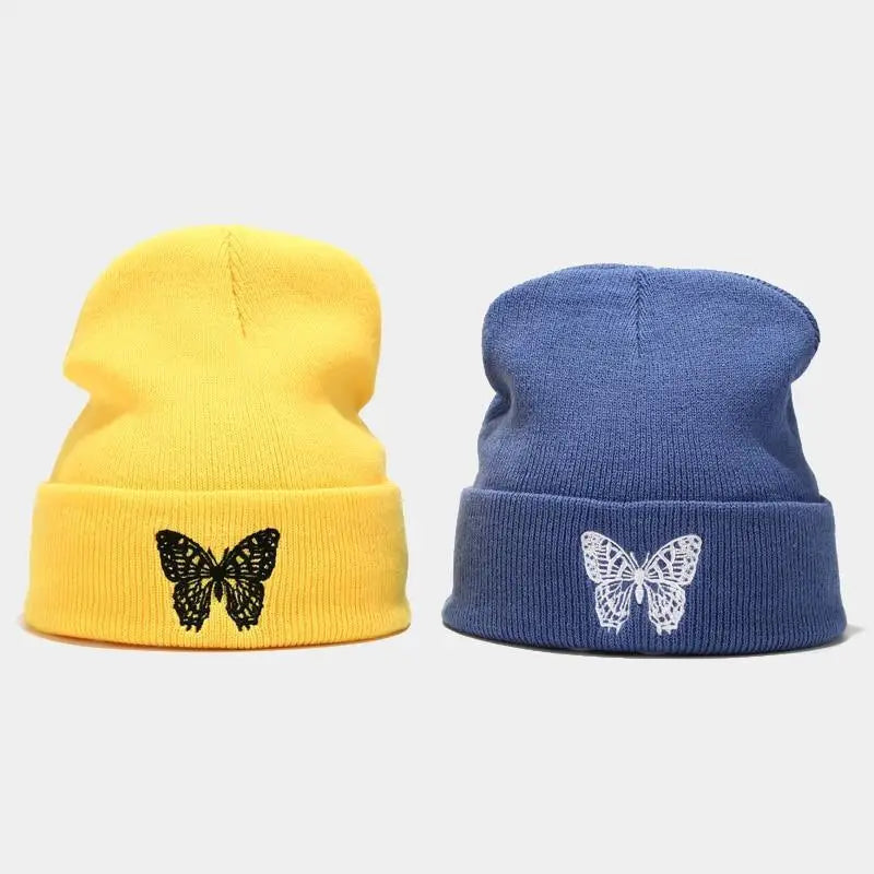 Winter Comfortable Butterfly Warm Caps Soft Elastic Outdoor Elegant Cap For Women And Men Stretchy Cold Weather Caps - STEVVEX Fashion - 706, adjustable caps, autumn beanies, autumn caps, autumn hats, beanie, beanies, beanies for autumn, butterfly beanies, butterfly caps, caps, caps for autumn, comfortable beanies, comfortable caps, comfortable hats, hats, soft caps, soft hats, warm beanie, warm caps, warm hats, winter beanie, winter caps, winter hats - Stevvex.com