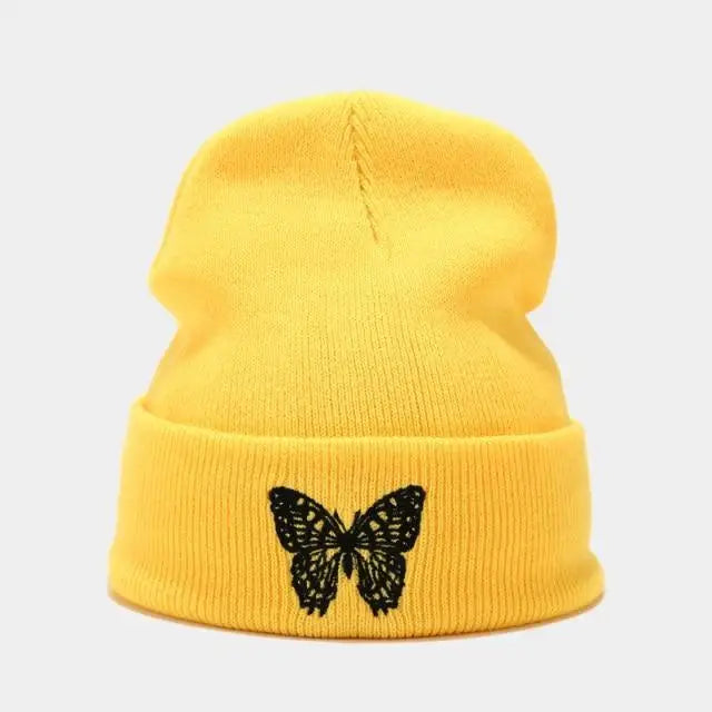 Winter Comfortable Butterfly Warm Caps Soft Elastic Outdoor Elegant Cap For Women And Men Stretchy Cold Weather Caps - STEVVEX Fashion - 706, adjustable caps, autumn beanies, autumn caps, autumn hats, beanie, beanies, beanies for autumn, butterfly beanies, butterfly caps, caps, caps for autumn, comfortable beanies, comfortable caps, comfortable hats, hats, soft caps, soft hats, warm beanie, warm caps, warm hats, winter beanie, winter caps, winter hats - Stevvex.com