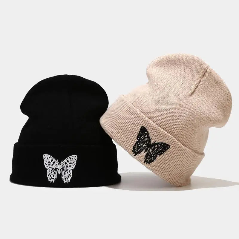 Winter Comfortable Butterfly Warm Caps Soft Elastic Outdoor Elegant Cap For Women And Men Stretchy Cold Weather Caps - STEVVEX Fashion - 706, adjustable caps, autumn beanies, autumn caps, autumn hats, beanie, beanies, beanies for autumn, butterfly beanies, butterfly caps, caps, caps for autumn, comfortable beanies, comfortable caps, comfortable hats, hats, soft caps, soft hats, warm beanie, warm caps, warm hats, winter beanie, winter caps, winter hats - Stevvex.com