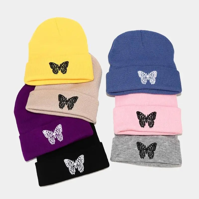 Winter Comfortable Butterfly Warm Caps Soft Elastic Outdoor Elegant Cap For Women And Men Stretchy Cold Weather Caps - STEVVEX Fashion - 706, adjustable caps, autumn beanies, autumn caps, autumn hats, beanie, beanies, beanies for autumn, butterfly beanies, butterfly caps, caps, caps for autumn, comfortable beanies, comfortable caps, comfortable hats, hats, soft caps, soft hats, warm beanie, warm caps, warm hats, winter beanie, winter caps, winter hats - Stevvex.com