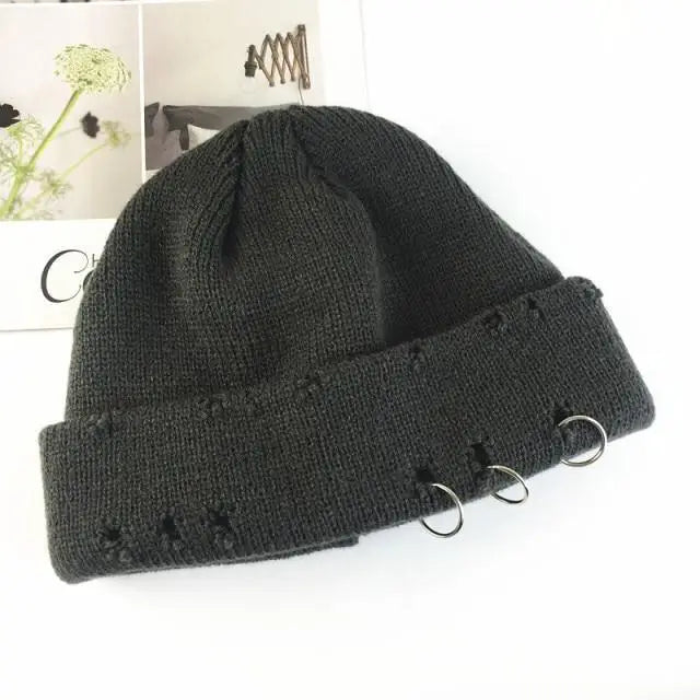 Winter Hat Women Knitted Fashion Warm Thick Hat Autumn Hip Hop Hole Beanies Unisex Basic Cap For Both Men Women Knitted