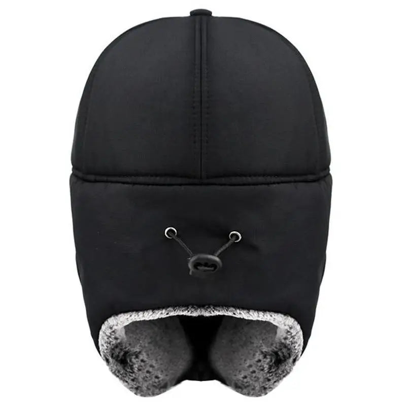 Winter Thermal Black Hat Fashion Ear Protection Face Windproof Adjustable Ski Cap Thicken Outdoor Hat - STEVVEX Fashion - 706, autumn hat, cap, caps, comfortable hat, fashion winter cap, full face protection hat, ski cap, ski hat, soft hat, warm hat, windproof ski cap, winter cap, winter ear protection, winter hats - Stevvex.com