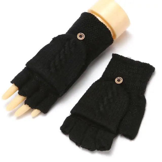 Winter Warm Thickening Wool Gloves Knitted Flip Fingerless Exposed Finger Thick Gloves Mittens Soft Cold Weather Women Gloves - STEVVEX Fashion - 717, autumn, autumn gloves, blue gloves, cute gloves, female gloves, Fingerless Gloves, glove, gloves, gloves for winter, modern gloves, Soft Gloves, stylish gloves, thick gloves, warm gloves, winter gloves - Stevvex.com