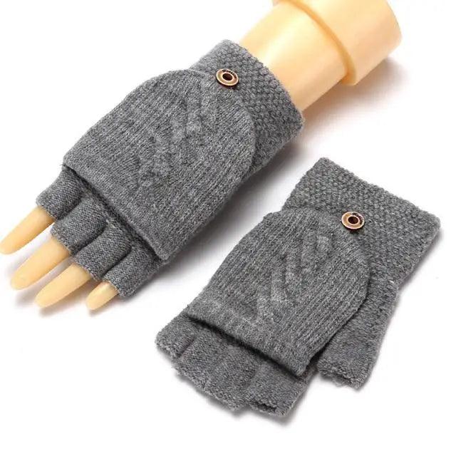 Winter Warm Thickening Wool Gloves Knitted Flip Fingerless Exposed Finger Thick Gloves Mittens Soft Cold Weather Women Gloves - STEVVEX Fashion - 717, autumn, autumn gloves, blue gloves, cute gloves, female gloves, Fingerless Gloves, glove, gloves, gloves for winter, modern gloves, Soft Gloves, stylish gloves, thick gloves, warm gloves, winter gloves - Stevvex.com