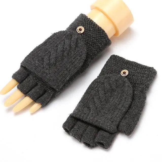 Winter Warm Thickening Wool Gloves Knitted Flip Fingerless Exposed Finger Thick Gloves Mittens Soft Cold Weather Women Gloves - STEVVEX Fashion - 717, autumn, autumn gloves, blue gloves, cute gloves, female gloves, Fingerless Gloves, glove, gloves, gloves for winter, modern gloves, Soft Gloves, stylish gloves, thick gloves, warm gloves, winter gloves - Stevvex.com