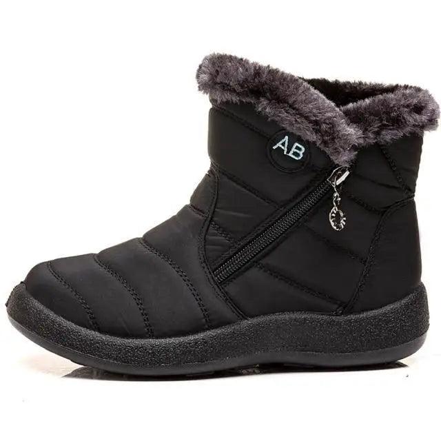 Winter Waterproof Womens Boots Elegant Cotton Fabric Soft Comfortable Warm Design For Women - ALLURELATION - Black Boots, Boots, Cotton Fabric Boots, Elegant Boots, Modern, New Style, Strong Boots, Stylish Boots, Waterproof Boots, Winter Boots, Winter Women Boots, Women Boots, Womens Boots - Stevvex.com