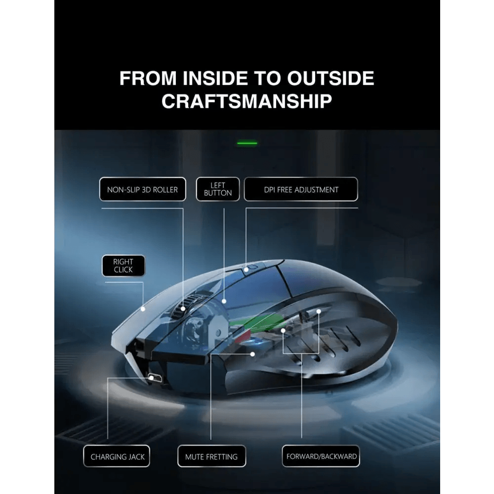 Wireless Design 2.4 GHz Ergonomic Mouse 1600 DPI USB Optical Bluetooth - Compatible Mouse Computer Gaming Mouse