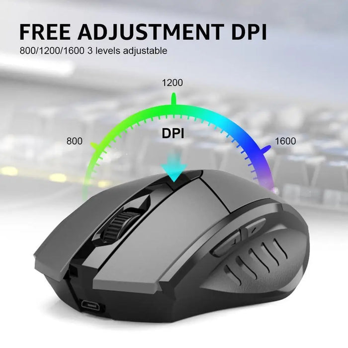 Wireless Design 2.4 GHz Ergonomic Mouse 1600 DPI USB Optical Bluetooth - Compatible Mouse Computer Gaming Mouse