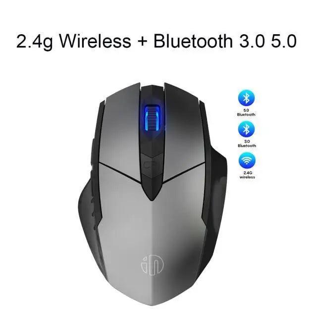 Wireless Design 2.4 GHz Ergonomic Mouse 1600 DPI USB Optical Bluetooth - Compatible Mouse Computer Gaming Mouse - Gray