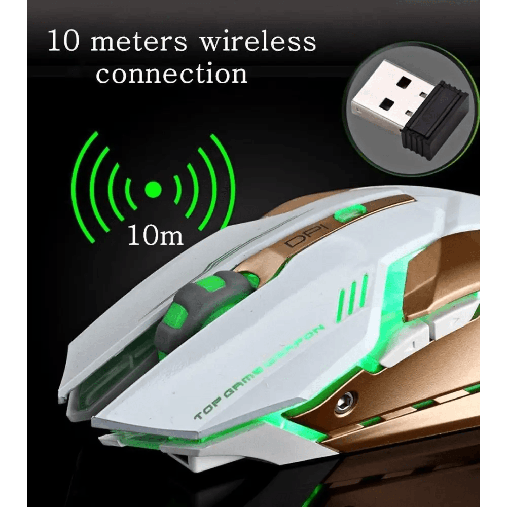 Wireless Gaming Mouse Backlight USB Optical Gamer Computer Mice Laptop Wireless DPI Mice - STIL6576VHUYU