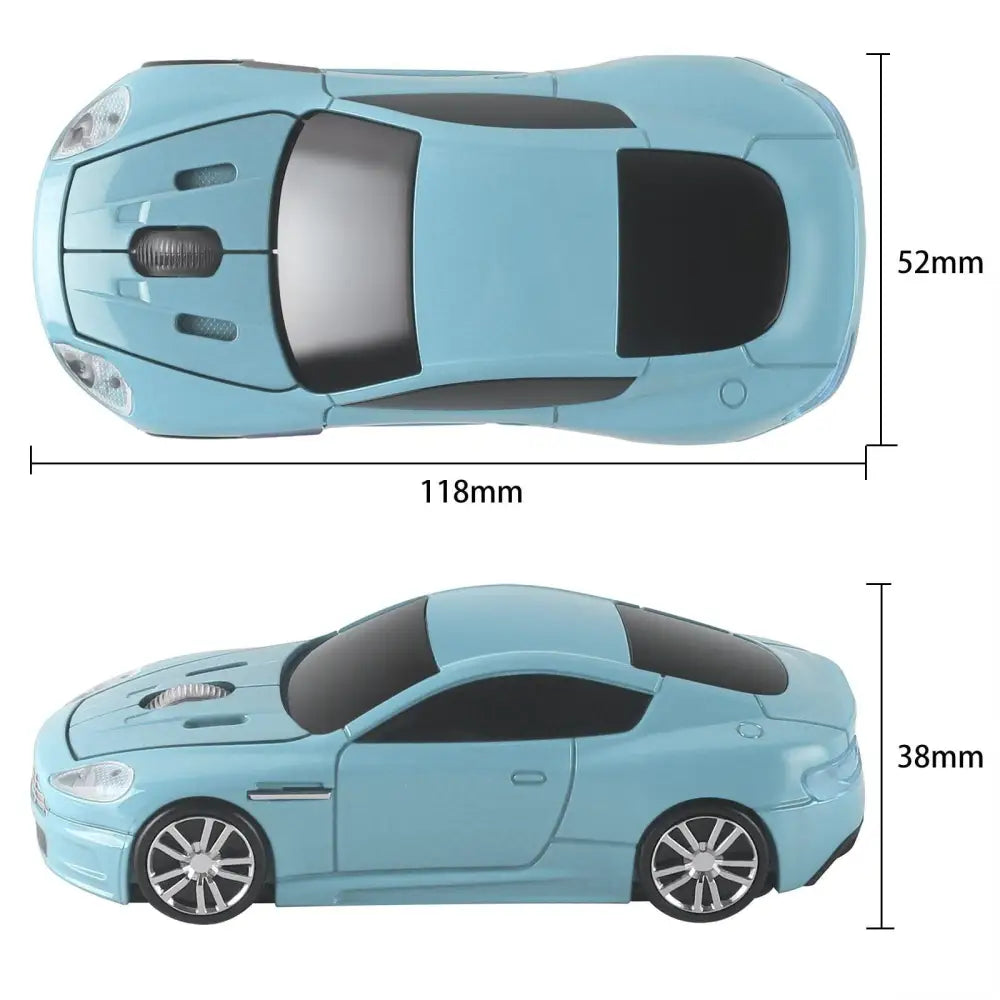 Wireless Mouse Blue Car Shaped Design 1600DPI Mouse USB Optical Ergonomic 3D Sports Car Mice For Laptop - STIL9878YRIIN