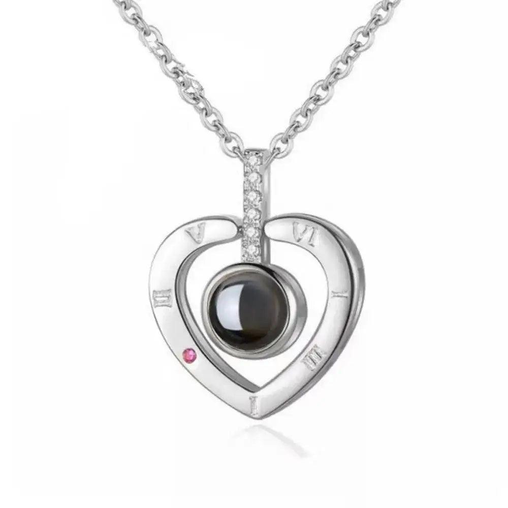 Fashion Heart Jewelry Lover Necklace With 100 Language I Love You Stainless Steel Pendant Valentine Day Gift Necklaces For Women