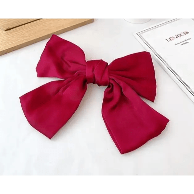 Women Cute Bowknot Big Hair Bow With Long Tassel Ribbon Charming Hair Clips Elegant Hairpin Design Hair Accessories