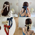 Women Cute Bowknot Big Hair Bow With Long Tassel Ribbon Charming Hair Clips Elegant Hairpin Design Hair Accessories