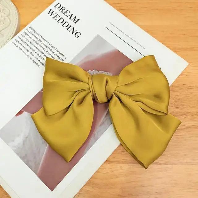 Women Cute Bowknot Big Hair Bow With Long Tassel Ribbon Charming Hair Clips Elegant Hairpin Design Hair Accessories