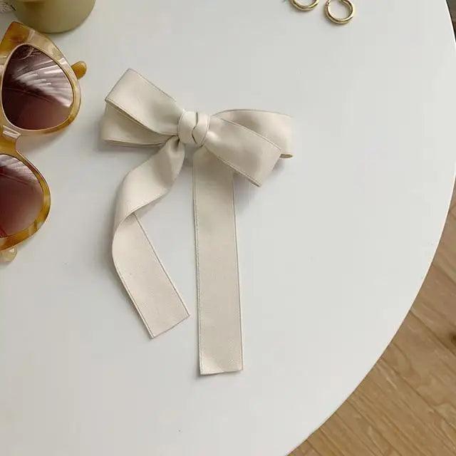 Women Cute Bowknot Big Hair Bow With Long Tassel Ribbon Charming Hair Clips Elegant Hairpin Design Hair Accessories - 9