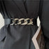 Women Elegant Elastic Stretch Wide Dress Belt New Style Big Chain Waistbands For Women Luxury Party Belts For Dresses