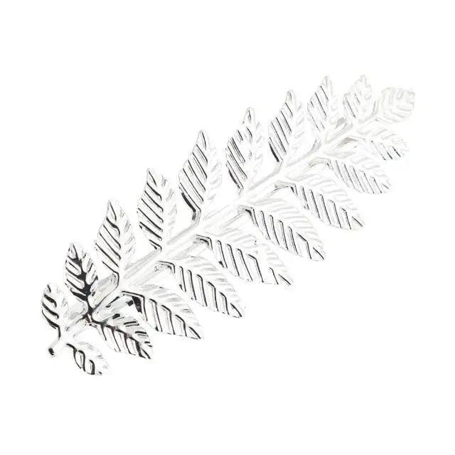 Women Elegant Leaf Feather Shaped Metal Gold Silver Hair Clip For Women Simple Design Ladies Hair Barrettes - 8