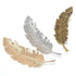 Women Elegant Leaf Feather Shaped Metal Gold Silver Hair Clip For Women Simple Design Ladies Hair Barrettes