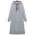 Women Loose Long Hoodie Casual Solid Color Hooded Sweatshirts Student's Autumn Winter Baggy Pullover Oversized Sweatshirt Dress - STEVVEX Fashion - 722, Autumn Hoodie, baggy hoodie, casual clothes, clothes, Hoodie, long hoodie, loose long hoodie, Oversized Hoodie, Pullover, sweatshirt, Sweatshirt Dress, Winter Hoodie, women clothes, women hoodie - Stevvex.com