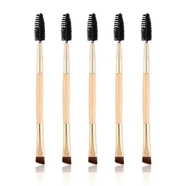 Women Makeup Brush 5Pcs Professional Black Eyebrow Inclined Flat Angled Brush Makeup Tool Wooden Pole Eyeliner