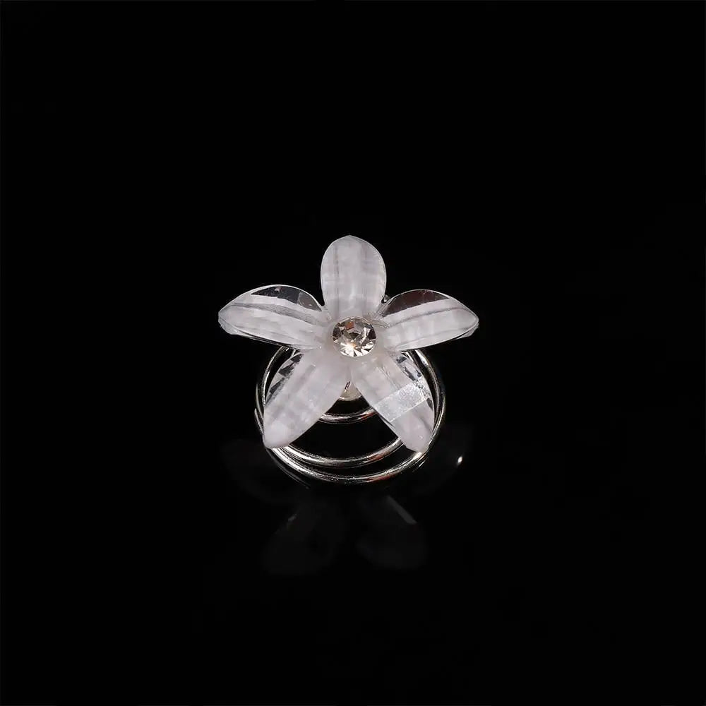 Women Shiny Flower Single Spiral Hairpin Modern Hair Pin Clip Beautiful 5 Hairpins For Ladies - STIL6587GBGUU