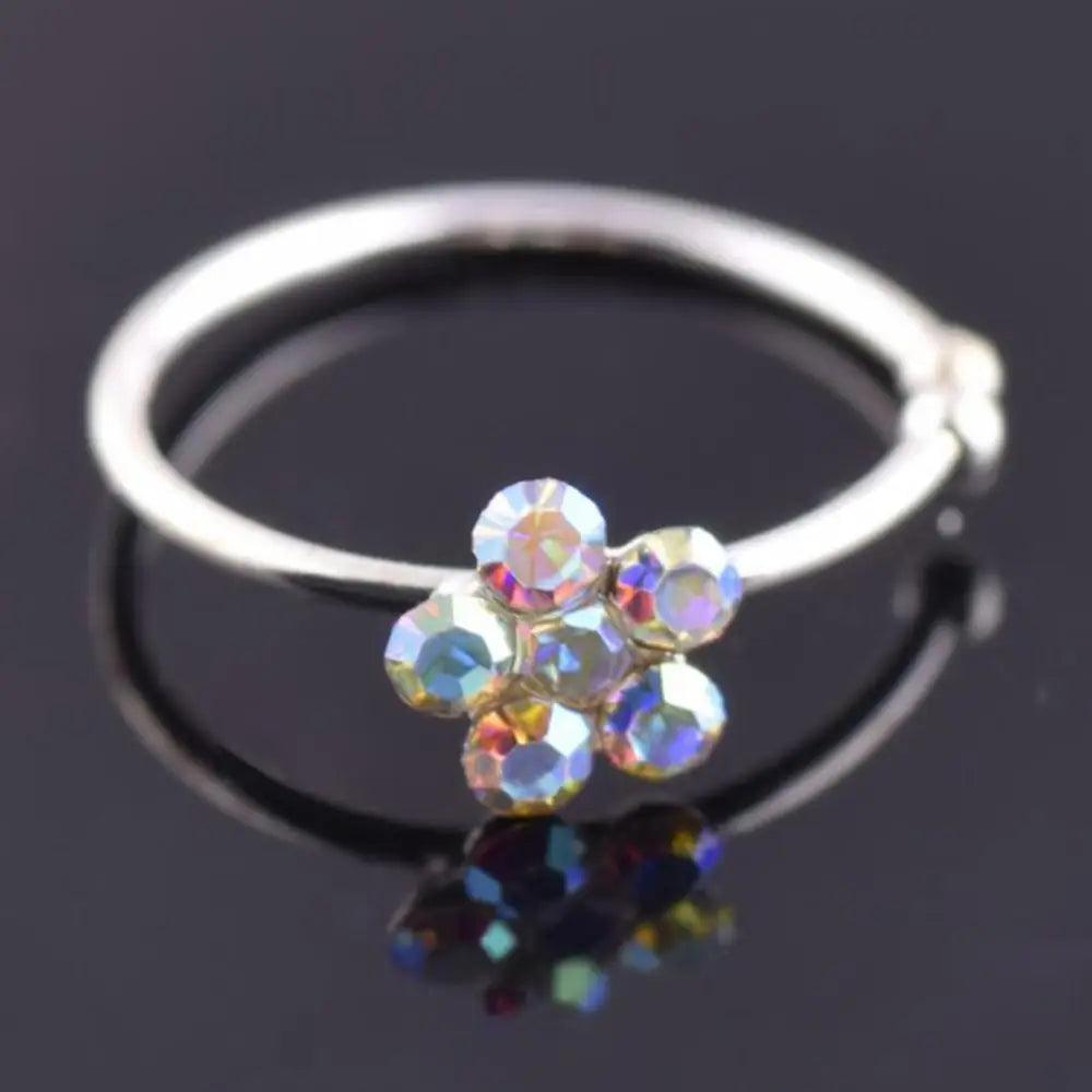 Women Unique Aesthetic Fake Crystal Nose Ring - Nose Rings Studs Piercings Hoop Women's Jewelry - ALLURELATION - 556, Aniversary gift, Crystal nose ring, Jewelry, Nose ring, Women birthday gifts, Women jewelry - Stevvex.com