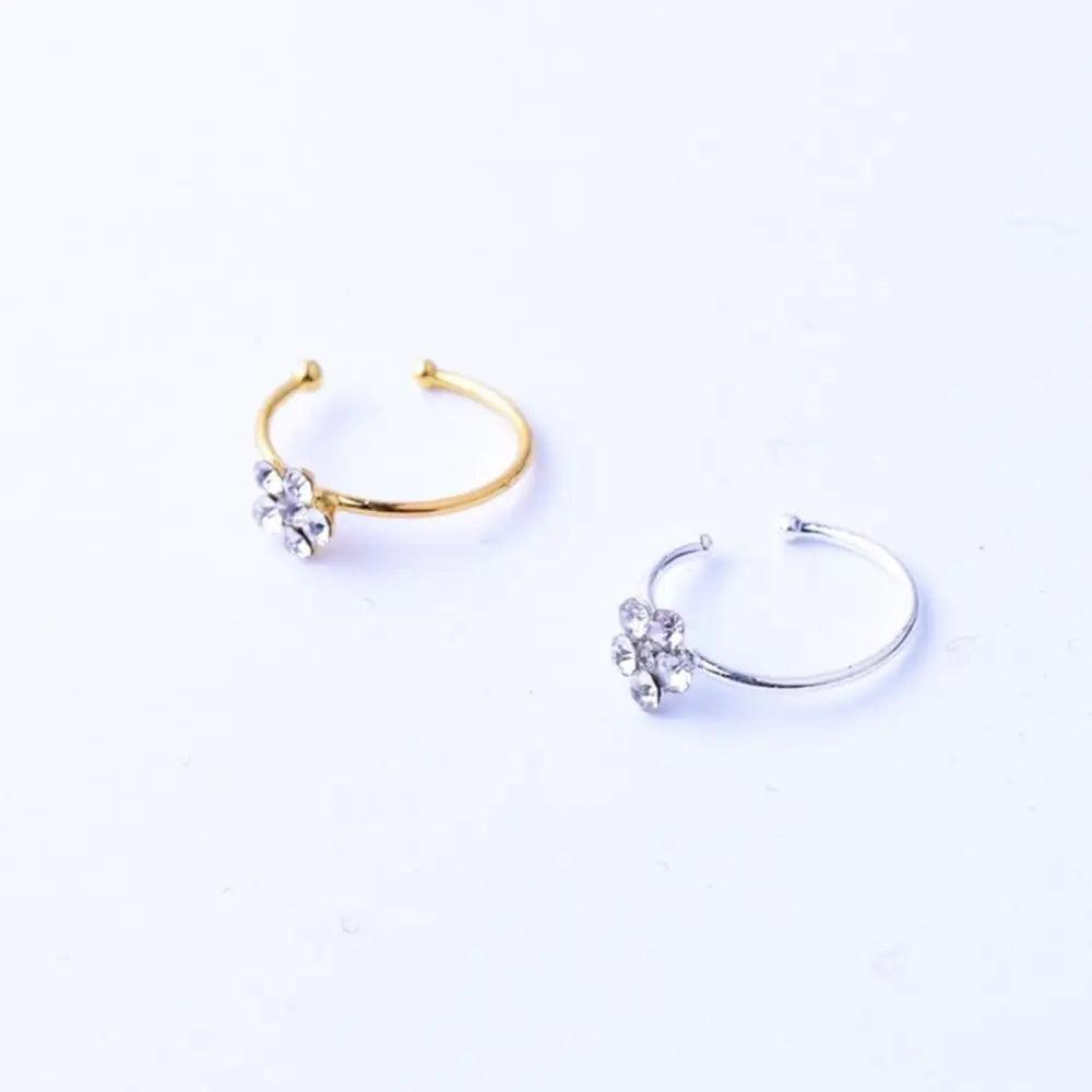 Women Unique Aesthetic Fake Crystal Nose Ring - Nose Rings Studs Piercings Hoop Women's Jewelry - ALLURELATION - 556, Aniversary gift, Crystal nose ring, Jewelry, Nose ring, Women birthday gifts, Women jewelry - Stevvex.com