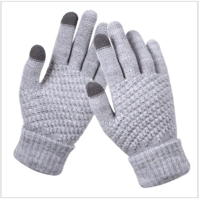 Women Winter Modern Touchscreen Gloves Thicken Warm Knitted Stretch One Size Gloves Full Finger Outdoor Skiing Gloves - STEVVEX Fashion - 717, autumn gloves, blue gloves, colorful gloves, comfortable gloves, glove, knitted gloves, men gloves, outdoor gloves, red gloves, skiing gloves, soft gloves, touch screen gloves, unisex gloves, warm gloves, white gloves, winter, women accessories - Stevvex.com